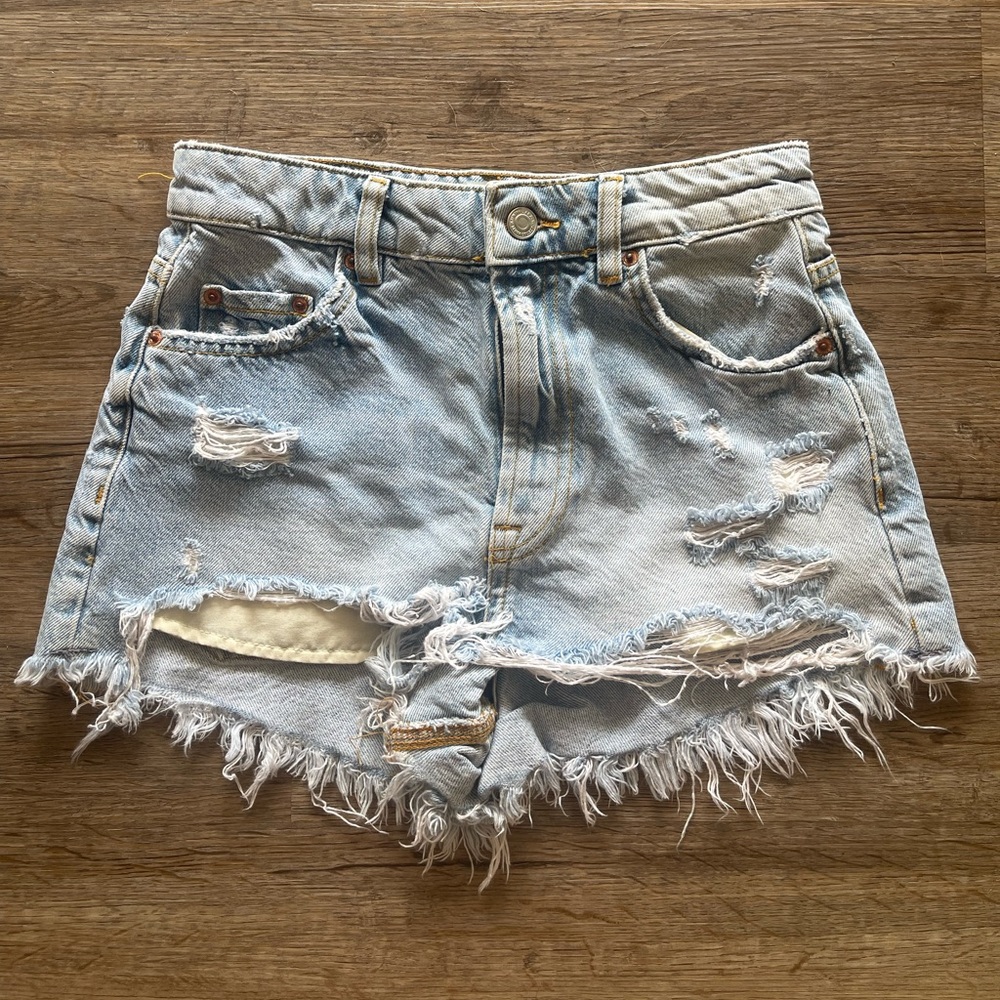 ZARA High Rise Denim Shorts